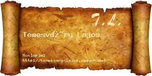 Temesváry Lajos névjegykártya